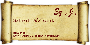 Sztrul Jácint névjegykártya